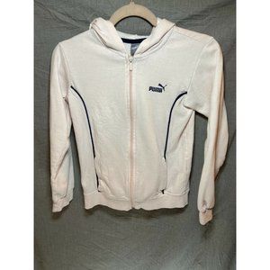 PUMA Sweater Girls Large Pink Full Zip Up Hoodie Kids Youth‎